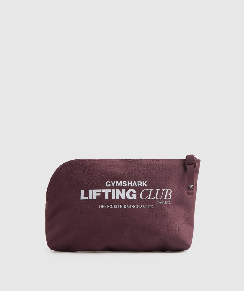 Gymshark Social Club Cosmetic Wash Bag Burgundy | NZ 3CJRTD